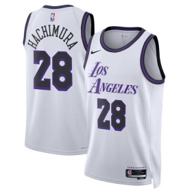 Dres Los Angeles Lakers 22 Rui Hachimura 28 Nike 2022-23 City Edition Bijela Swingman